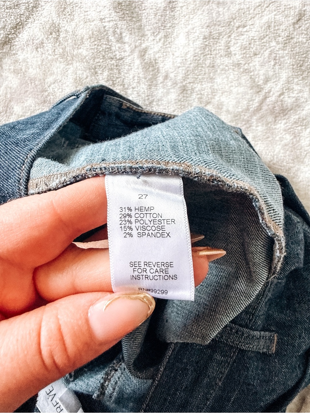 EVEREVE Beth Wide Leg Pants Hemp Blend Chambray Blue Size 27 - Picture 6 of 7